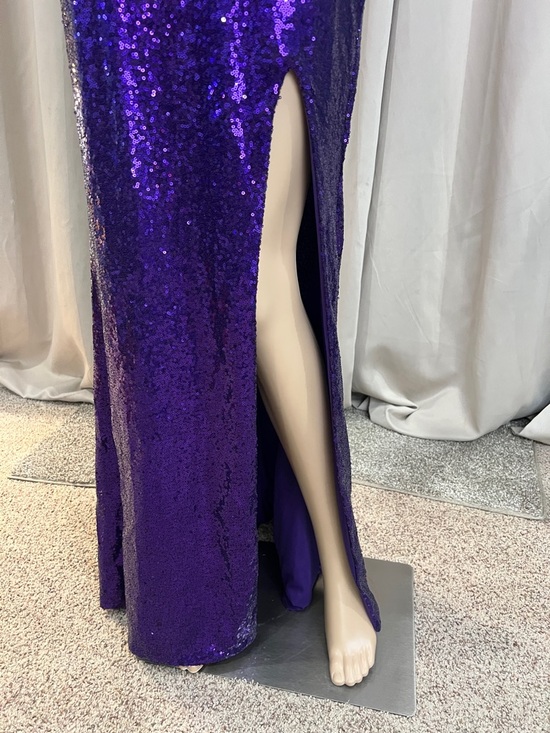 Source Unknown Purple Sequin Spaghetti-Strap Maxi Gown - Picture 3 of 8